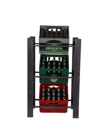 Regały - Drewniany regał na 3 skrzynki RSS - Szary - product 6