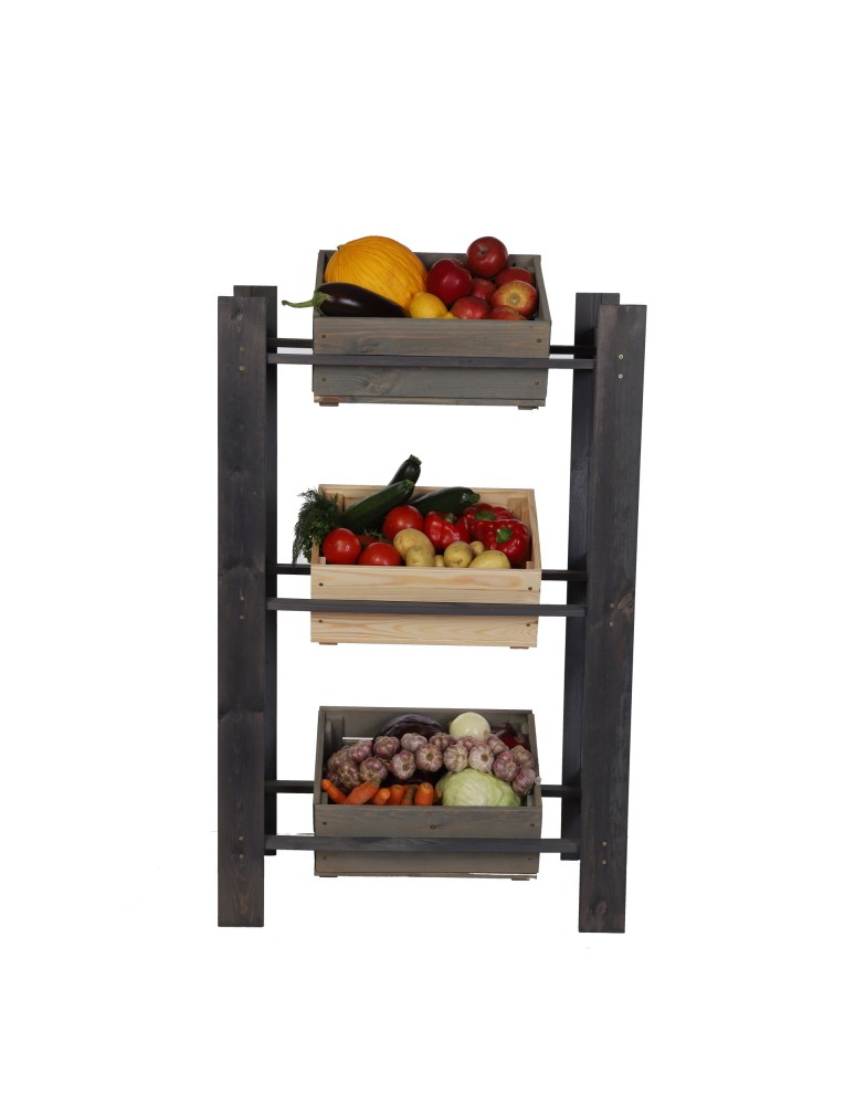 Regały - Drewniany regał na 3 skrzynki RSS - Szary - product b2b.wamar.biz 7