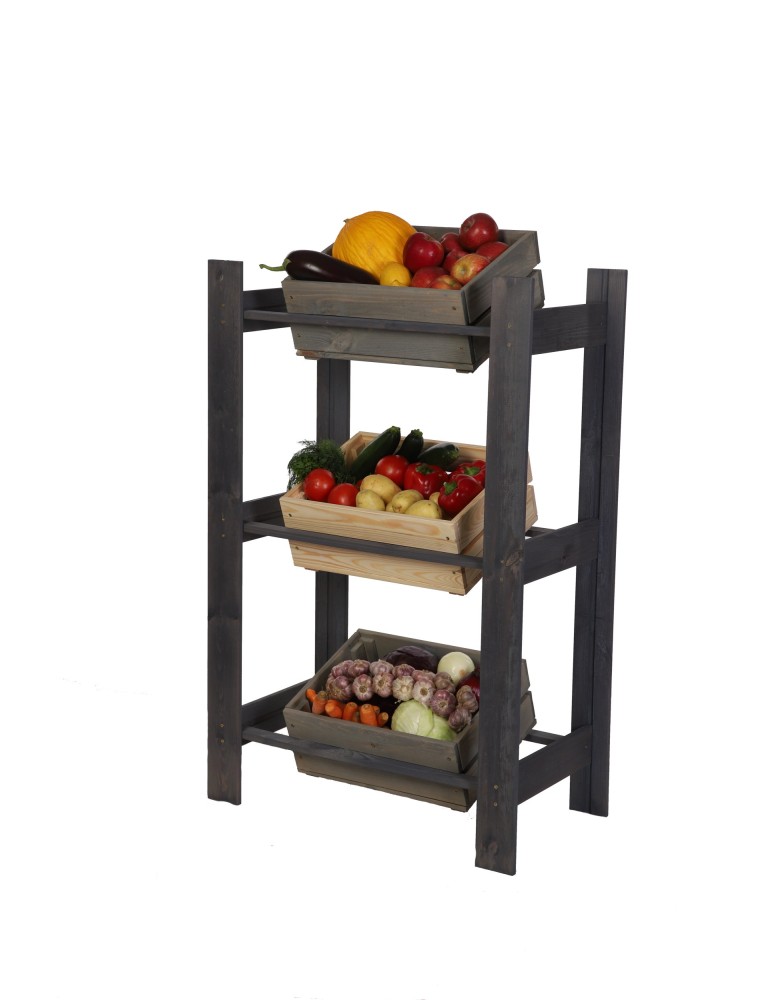 Regały - Drewniany regał na 3 skrzynki RSS - Szary - product b2b.wamar.biz 8