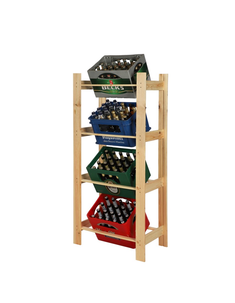 Regały - Drewniany regał na 4 skrzynki RSS - Naturalny - product b2b.wamar.biz 8