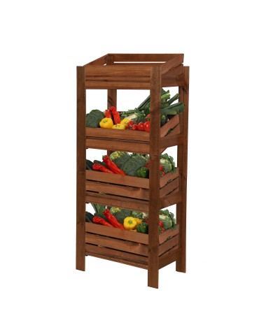 Regały - Drewniany regał na 4 skrzynki RSS - Brązowy - product 5