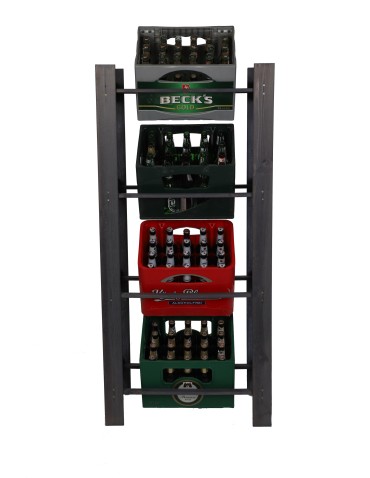 Regały - Drewniany regał na 4 skrzynki RSS - Szary - product 5