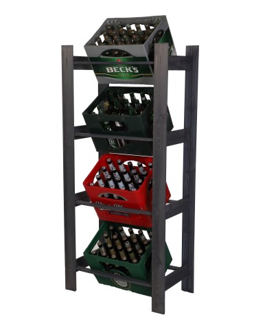 Regały - Drewniany regał na 4 skrzynki RSS - Szary - product 6