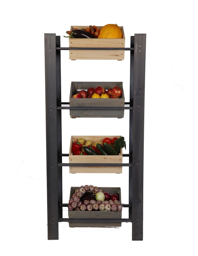 Regały - Drewniany regał na 4 skrzynki RSS - Szary - product b2b.wamar.biz 8