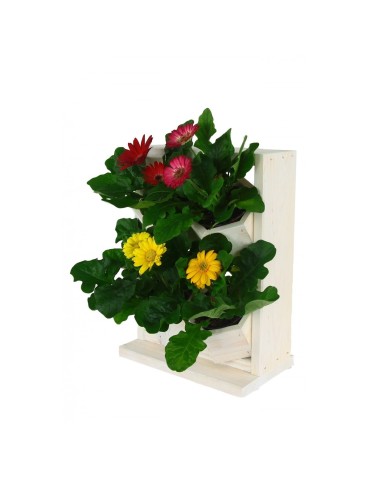 Grządki i Warzywniaki - Drewniane kwietniki wertykalne RD-8/2x2 - Białe - product 4