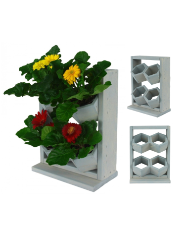 Drewniane kwietniki wertykalne RD-8/2x2 - Szare