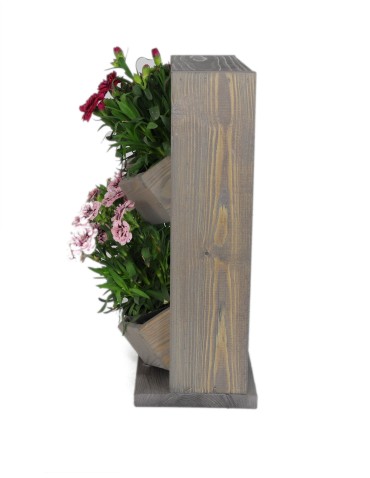 Drewniane kwietniki wertykalne RD-8/2x2 - Szare - product 2