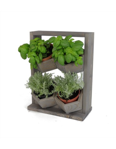 Grządki i Warzywniaki - Drewniane kwietniki wertykalne RD-8/2x2 - Szare - product 9