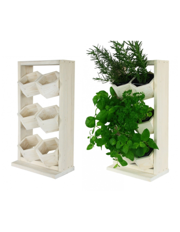 Kwietniki Drewniane Wertykalne RD-8/2x3 - Wykończenie naturalne