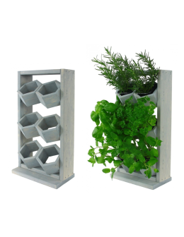 Drewniane kwietniki wertykalne RD-8/2x3 - Szare