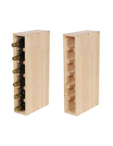 Modułowy Słupek na Wino RW61 (Na 6 Butelek) – Naturalne Drewno
