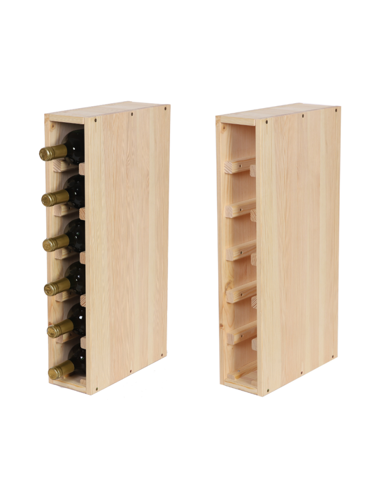 Regały - Modułowy Słupek na Wino RW61 (Na 6 Butelek) – Naturalne Drewno - product b2b.wamar.biz 1