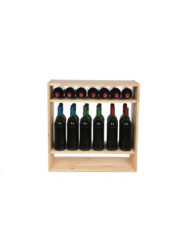 Regały - Modułowy Regał na Wino RW61 (2 Półki Pełne) – Naturalne Drewno - product 4
