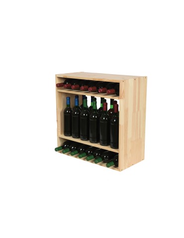 Regały - Modułowy Regał na Wino RW61 (2 Półki Pełne) – Naturalne Drewno - product 5