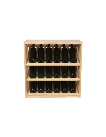Regały - Modułowy Regał na Wino RW61 (3 Ukośne Leżnie) – Naturalne Drewno - product 5