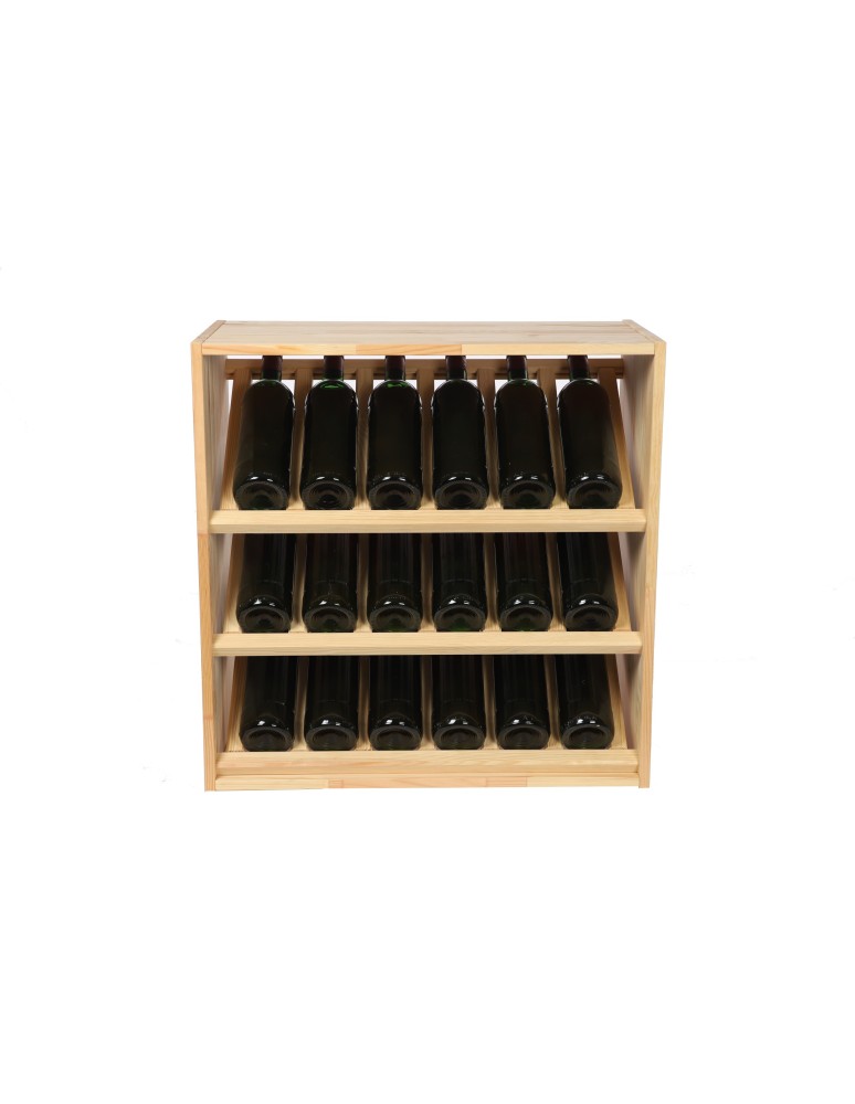 Regały - Modułowy Regał na Wino RW61 (3 Ukośne Leżnie) – Naturalne Drewno - product b2b.wamar.biz 5