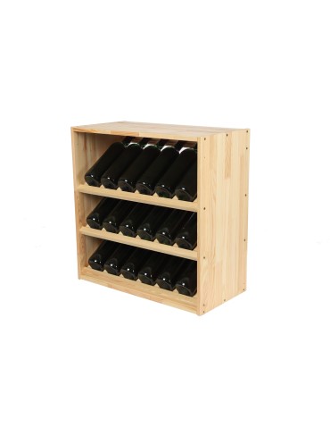 Regały - Modułowy Regał na Wino RW61 (3 Ukośne Leżnie) – Naturalne Drewno - product 6