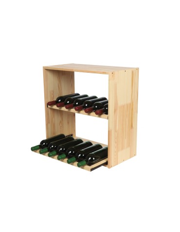 Modułowy Regał na Wino RW61 (2 Wysuwane Leżnie) – Naturalne Drewno - product 2