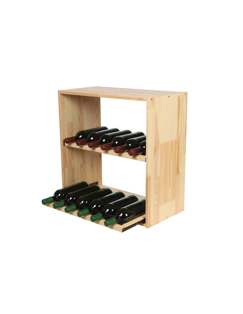 Regały - Modułowy Regał na Wino RW61 (2 Wysuwane Leżnie) – Naturalne Drewno - product b2b.wamar.biz 2