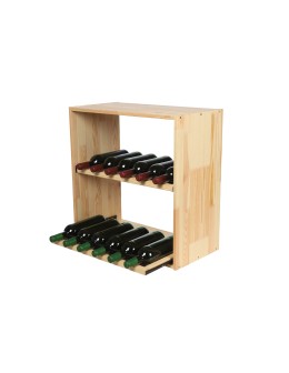 Modułowy Regał na Wino RW61 (2 Wysuwane Leżnie) – Naturalne Drewno - product 2