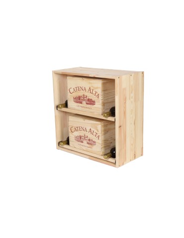 Regały - Modułowy Regał na Wino RW61 (2 Wysuwane Leżnie) – Naturalne Drewno - product 10