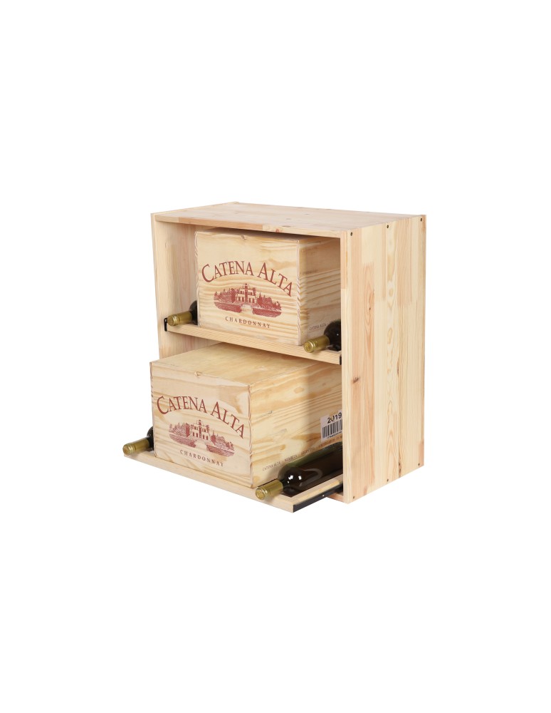 Regały - Modułowy Regał na Wino RW61 (2 Wysuwane Leżnie) – Naturalne Drewno - product b2b.wamar.biz 11