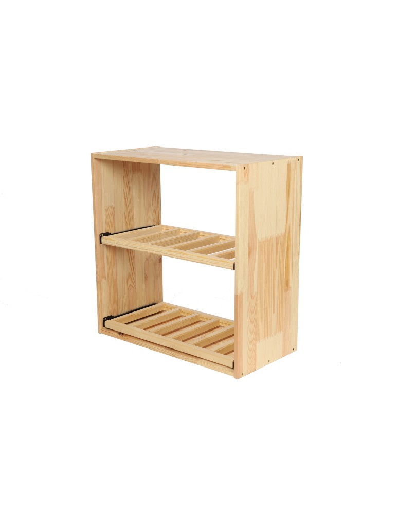 Regały - Modułowy Regał na Wino RW61 (2 Wysuwane Leżnie) – Naturalne Drewno - product b2b.wamar.biz 13