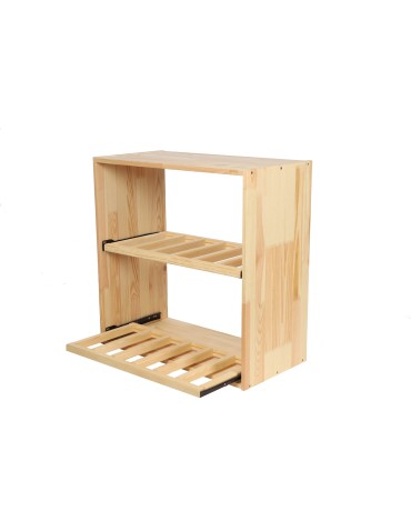 Regały - Modułowy Regał na Wino RW61 (2 Wysuwane Leżnie) – Naturalne Drewno - product 14