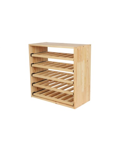 Regały - Modułowy Regał na Wino RW61 (5 Wysuwanych Leżni) – Naturalne Drewno - product 3