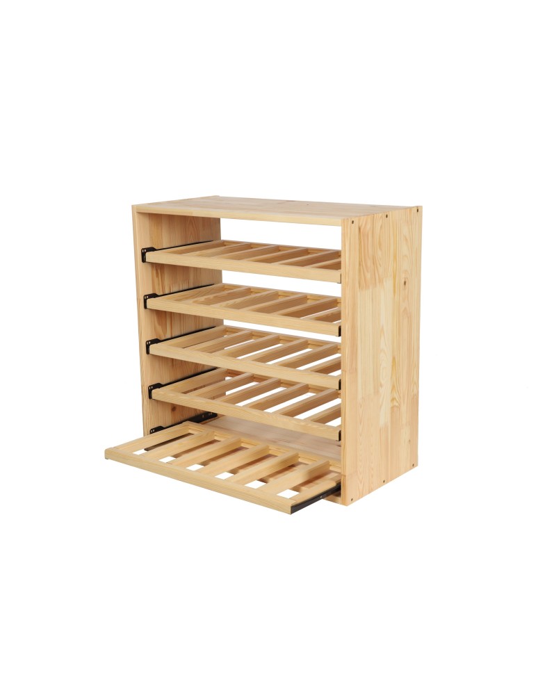 Regały - Modułowy Regał na Wino RW61 (5 Wysuwanych Leżni) – Naturalne Drewno - product b2b.wamar.biz 4