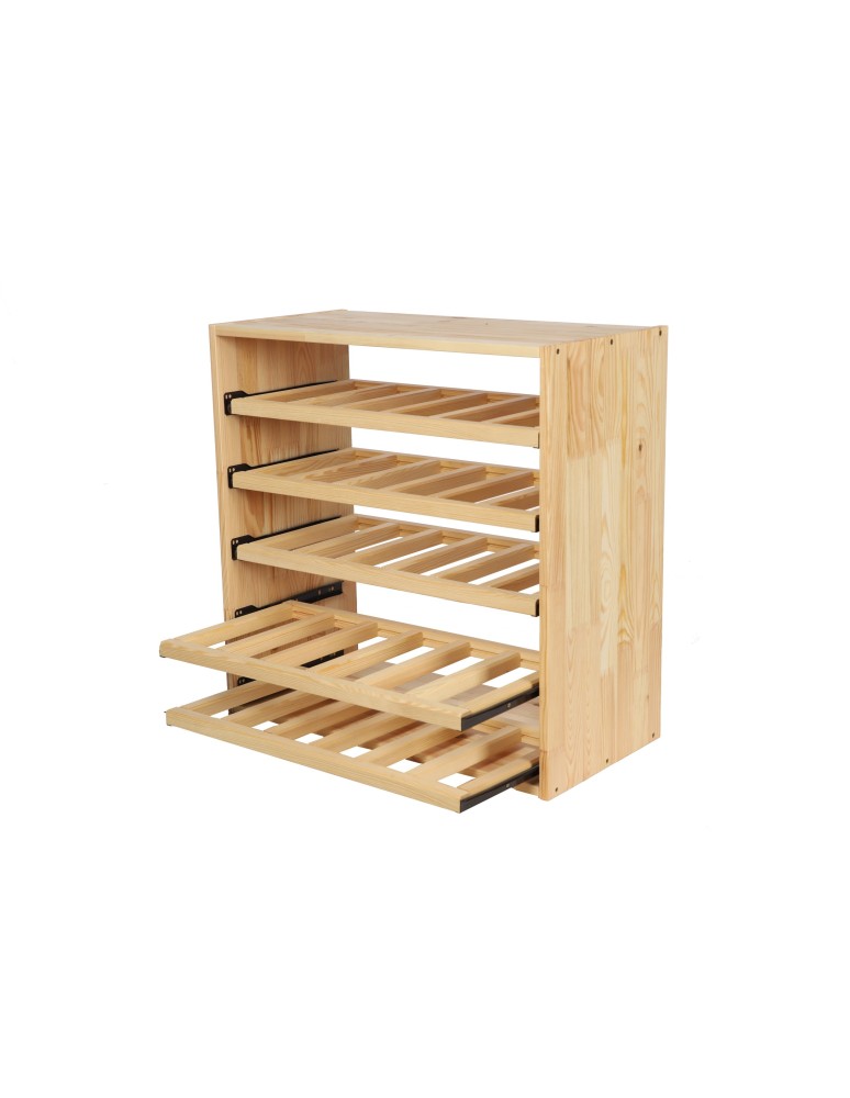 Regały - Modułowy Regał na Wino RW61 (5 Wysuwanych Leżni) – Naturalne Drewno - product b2b.wamar.biz 5