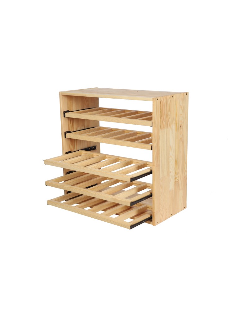 Regały - Modułowy Regał na Wino RW61 (5 Wysuwanych Leżni) – Naturalne Drewno - product b2b.wamar.biz 6
