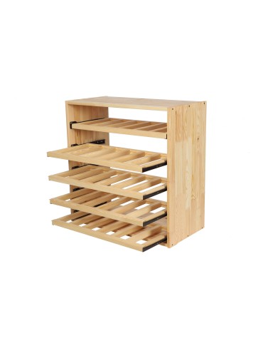 Regały - Modułowy Regał na Wino RW61 (5 Wysuwanych Leżni) – Naturalne Drewno - product 7
