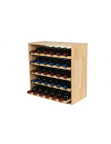 Regały - Modułowy Regał na Wino RW61 (5 Wysuwanych Leżni) – Naturalne Drewno - product 9