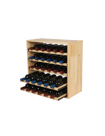 Regały - Modułowy Regał na Wino RW61 (5 Wysuwanych Leżni) – Naturalne Drewno - product 10