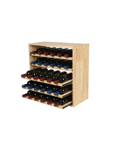 Regały - Modułowy Regał na Wino RW61 (5 Wysuwanych Leżni) – Naturalne Drewno - product 11