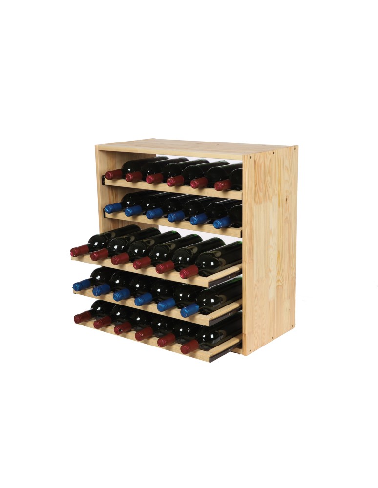 Regały - Modułowy Regał na Wino RW61 (5 Wysuwanych Leżni) – Naturalne Drewno - product b2b.wamar.biz 11