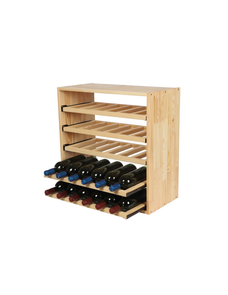 Regały - Modułowy Regał na Wino RW61 (5 Wysuwanych Leżni) – Naturalne Drewno - product b2b.wamar.biz 12