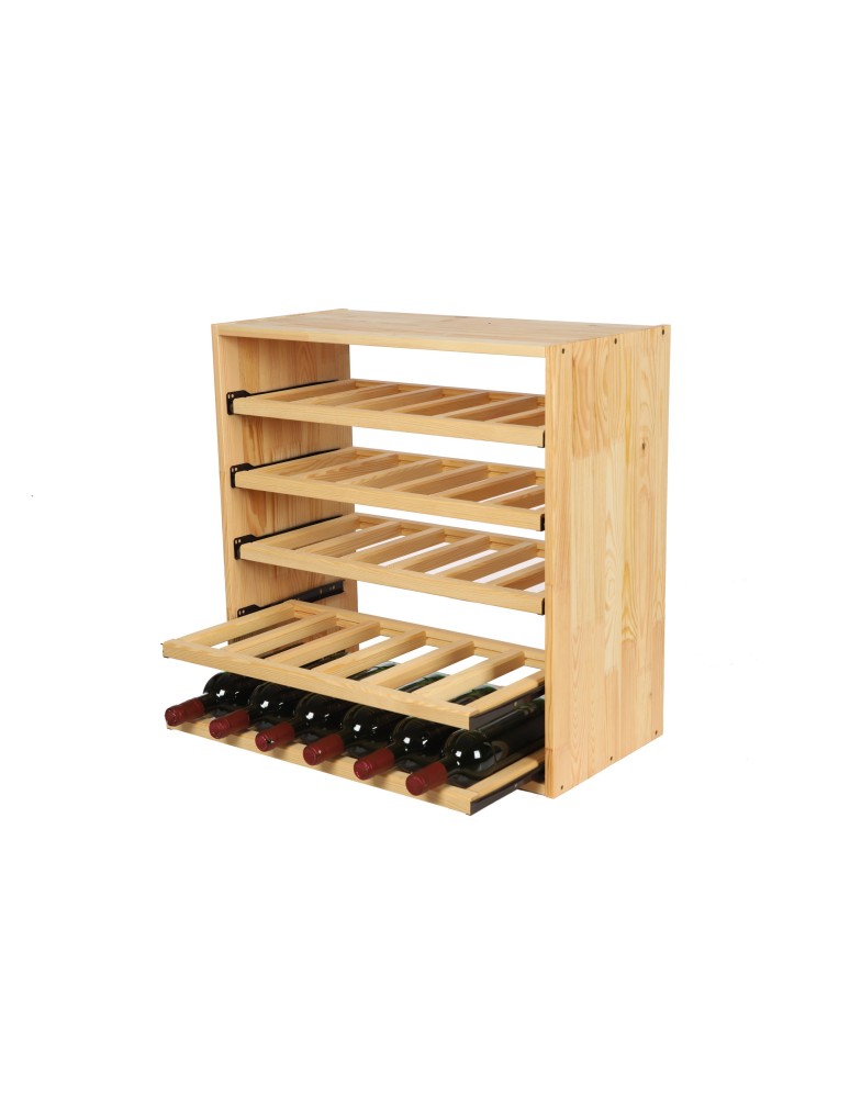 Regały - Modułowy Regał na Wino RW61 (5 Wysuwanych Leżni) – Naturalne Drewno - product b2b.wamar.biz 13