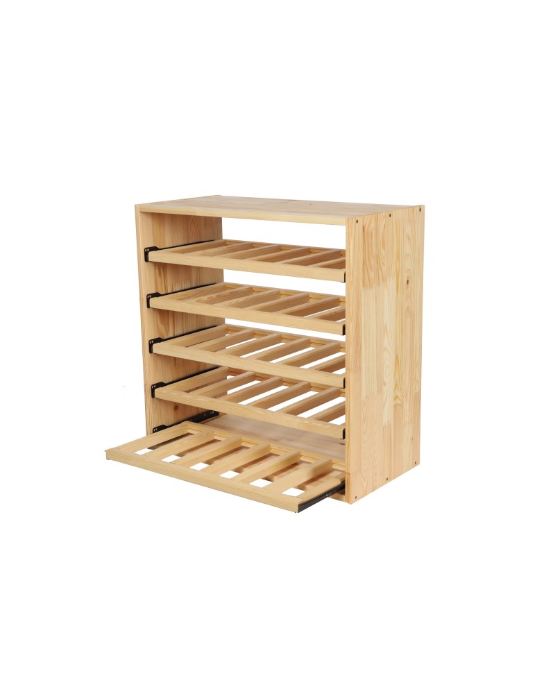 Regały - Modułowy Regał na Wino RW61 (5 Wysuwanych Leżni) – Naturalne Drewno - product b2b.wamar.biz 15