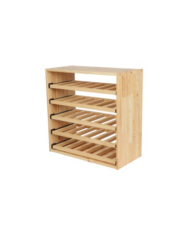 Regały - Modułowy Regał na Wino RW61 (5 Wysuwanych Leżni) – Naturalne Drewno - product 16