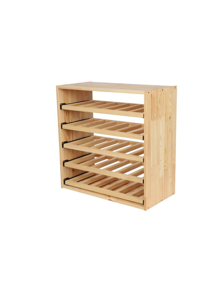 Regały - Modułowy Regał na Wino RW61 (5 Wysuwanych Leżni) – Naturalne Drewno - product b2b.wamar.biz 16