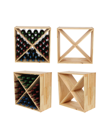 Modułowy Regał na Wino RW61 (Półki X1) – Naturalne Drewno