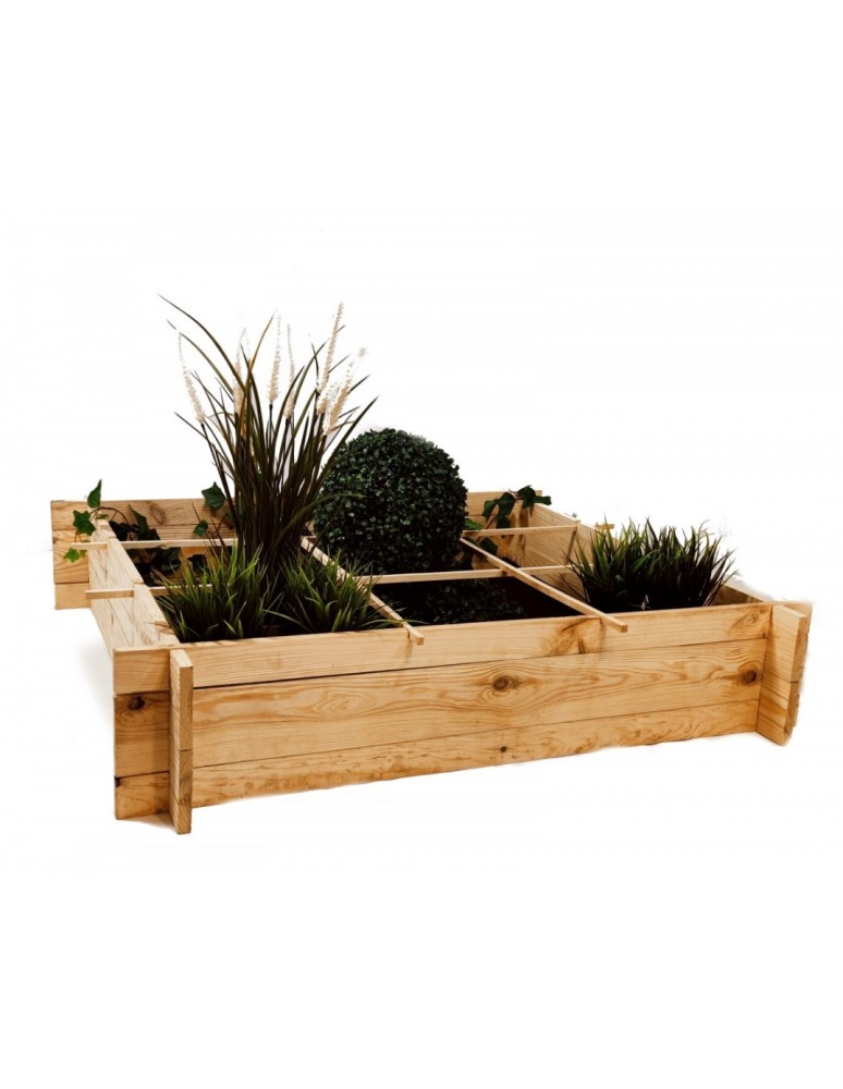 Uprawowe skrzynie ogrodowe- Warzywniaki- skrzynia do uprawy - Drewniana grządka podwyższana ZP05 /100x100 cm/ Naturalna - product b2b.wamar.biz 3