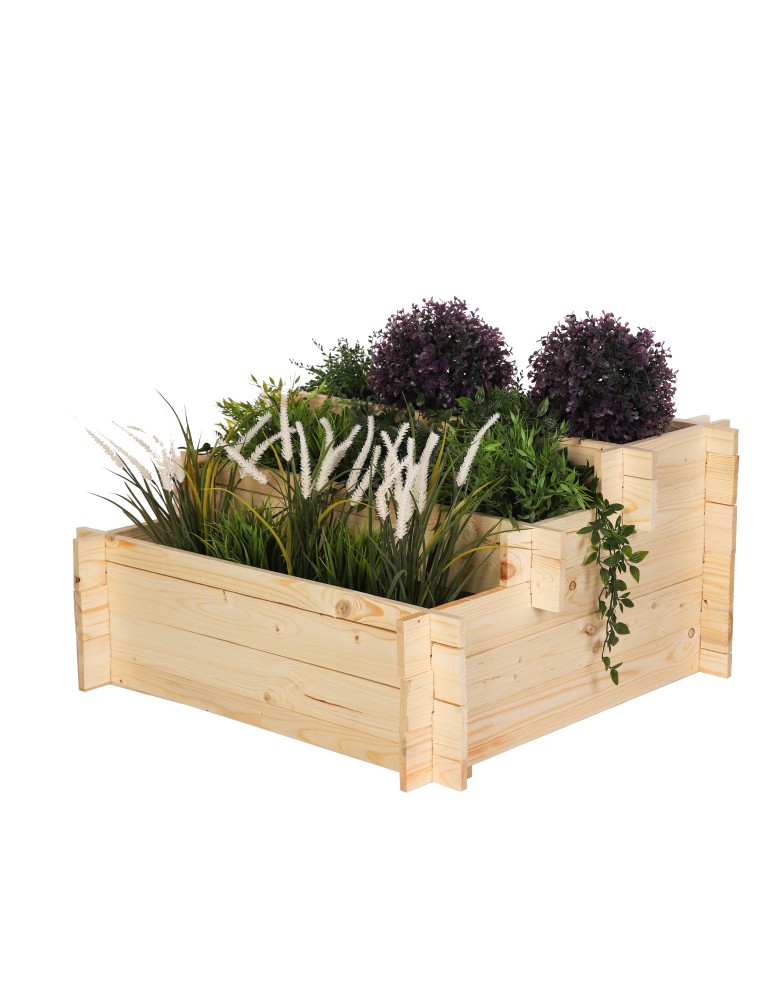 Grządki kaskadowe - Drewniana grządka kaskadowa ZP04 / 78x75 cm / Naturalna - product b2b.wamar.biz 2