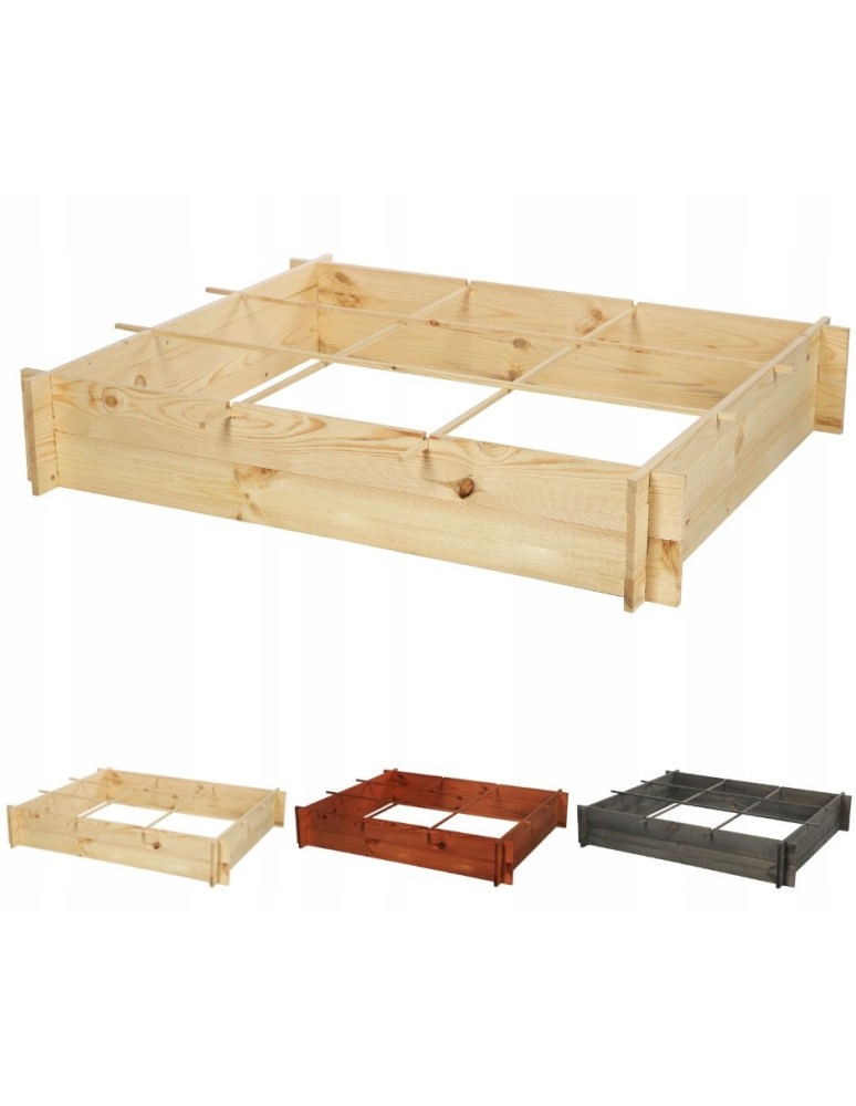 Uprawowe skrzynie ogrodowe- Warzywniaki- skrzynia do uprawy - Podwyższona grządka skrzynia na warzywa drewniana donica zioła120x100cm ECO - product b2b.wamar.biz 1