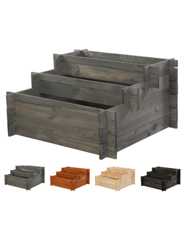 Drewniana grządka kaskadowa ZP04 / 78x75 cm / Szara