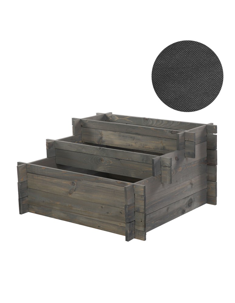 Grządki kaskadowe - Drewniana grządka kaskadowa ZP04 / 78x75 cm / Szara - product b2b.wamar.biz 4