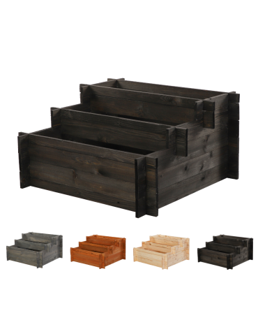 Drewniana grządka kaskadowa ZP04 / 78x75 cm / Czarna