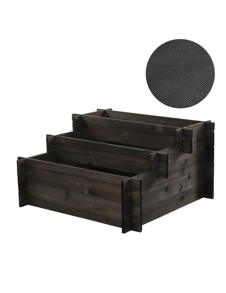 Grządki kaskadowe - Drewniana grządka kaskadowa ZP04 / 78x75 cm / Czarna - product b2b.wamar.biz 2